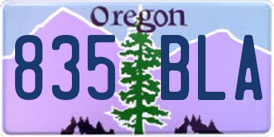 OR license plate 835BLA