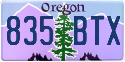 OR license plate 835BTX