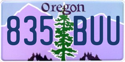 OR license plate 835BUU