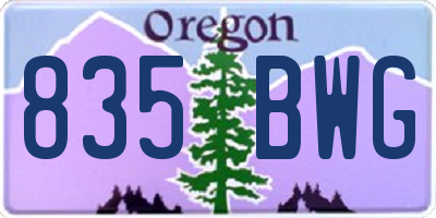 OR license plate 835BWG