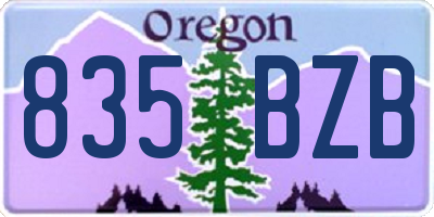 OR license plate 835BZB
