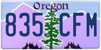 OR license plate 835CFM
