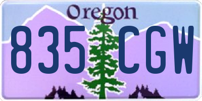 OR license plate 835CGW