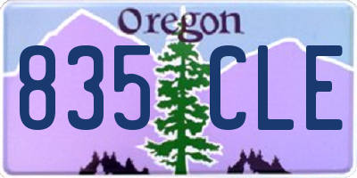 OR license plate 835CLE