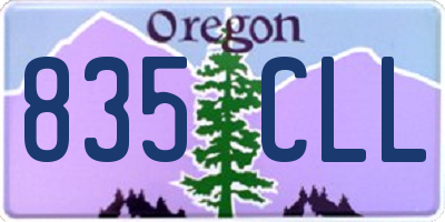 OR license plate 835CLL