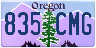 OR license plate 835CMG