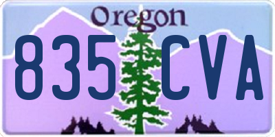 OR license plate 835CVA