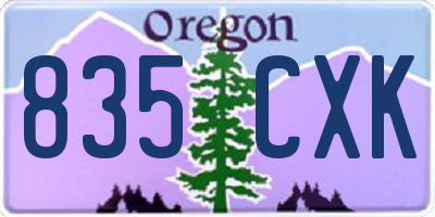 OR license plate 835CXK