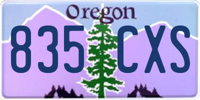 OR license plate 835CXS
