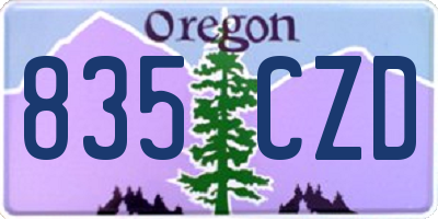 OR license plate 835CZD