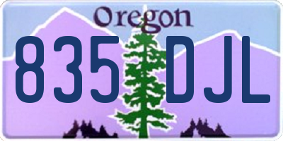 OR license plate 835DJL