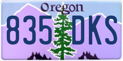 OR license plate 835DKS