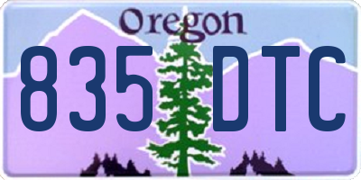 OR license plate 835DTC