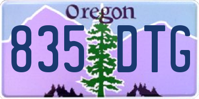 OR license plate 835DTG
