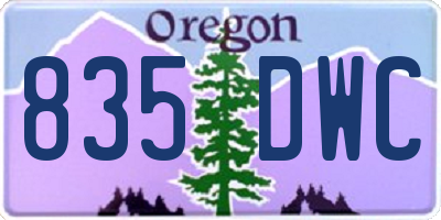 OR license plate 835DWC