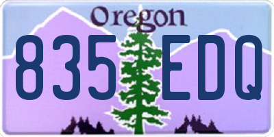 OR license plate 835EDQ
