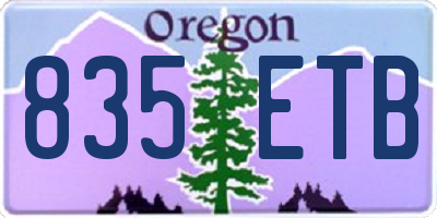OR license plate 835ETB