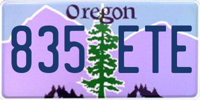 OR license plate 835ETE