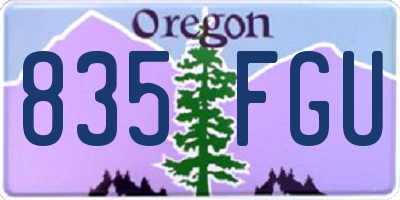 OR license plate 835FGU