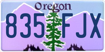 OR license plate 835FJX