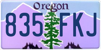 OR license plate 835FKJ