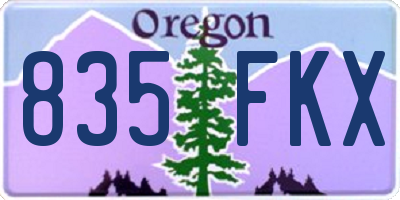 OR license plate 835FKX