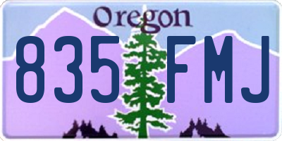 OR license plate 835FMJ