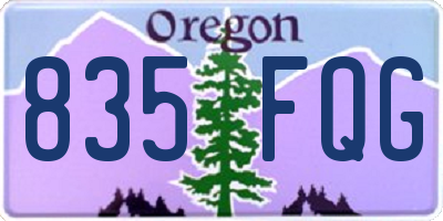 OR license plate 835FQG