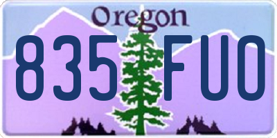 OR license plate 835FUO