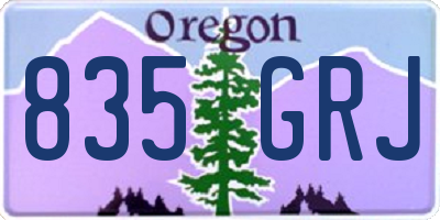 OR license plate 835GRJ