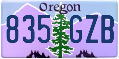 OR license plate 835GZB