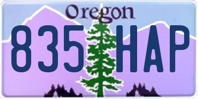 OR license plate 835HAP