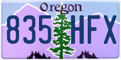 OR license plate 835HFX