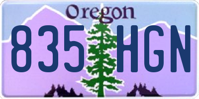 OR license plate 835HGN