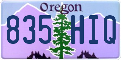 OR license plate 835HIQ