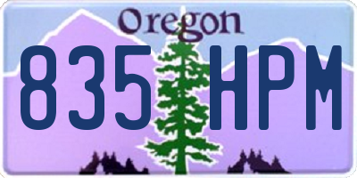 OR license plate 835HPM