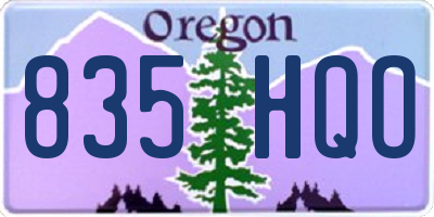 OR license plate 835HQO