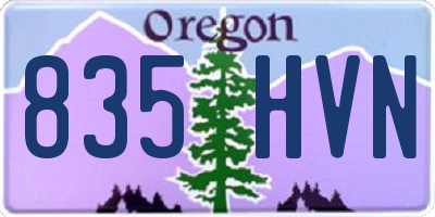 OR license plate 835HVN