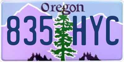 OR license plate 835HYC