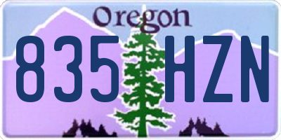 OR license plate 835HZN
