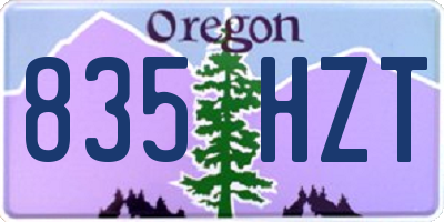 OR license plate 835HZT