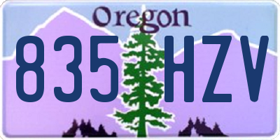 OR license plate 835HZV