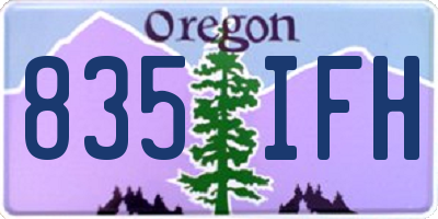 OR license plate 835IFH