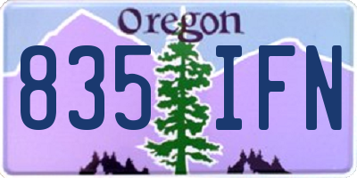 OR license plate 835IFN