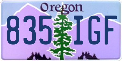 OR license plate 835IGF