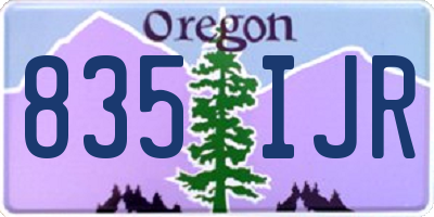 OR license plate 835IJR