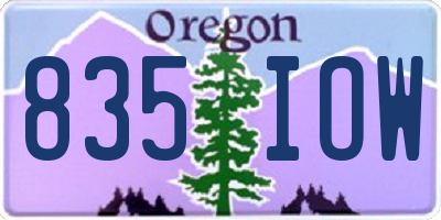 OR license plate 835IOW