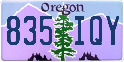 OR license plate 835IQY