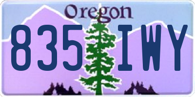 OR license plate 835IWY