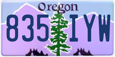OR license plate 835IYW